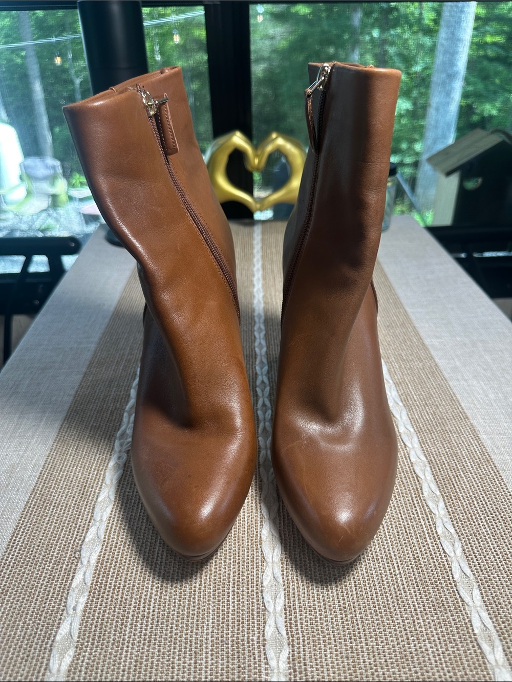 Nine West Brown Leather Ankle Boots - Zip Closure